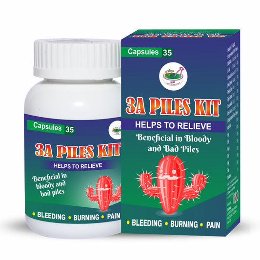 Aarogya India 3A Piles Care Capsules – Ayurvedic Herbal Support for Hemorrhoids, Fissures & Fistula | Supports Digestive & Bowel Wellness | 35 Capsules