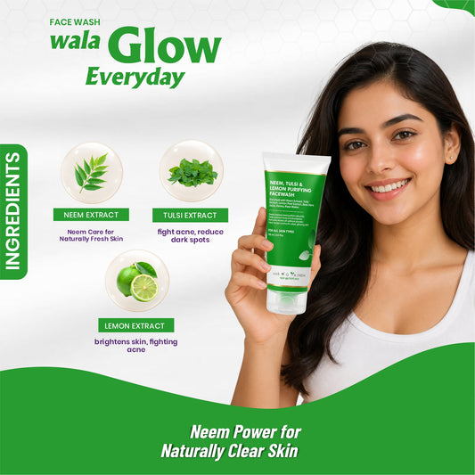 Neem Tulsi Face Wash | Deep Cleansing Face Cleanser | Helps Remove Dirt Excess Oil and Surface Impurities | Gentle Daily Face Cleanser for Fresh Healthy Looking Skin | Suitable for All Skin Types 150 ml