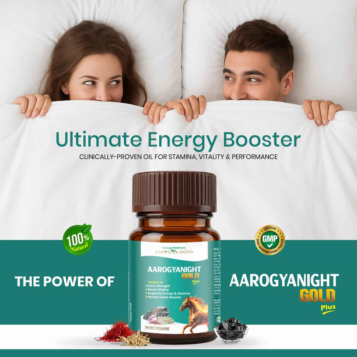 Aarogya India AarogyaNight Ayurvedic Supplement – Herbal Night Wellness Formula for Relaxation, Calm Mind & Restful Sleep Support | Daily Ayurvedic Wellness Capsules