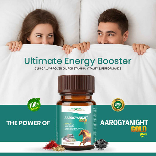Aarogya India AarogyaNight Ayurvedic Supplement – Herbal Night Wellness Formula for Relaxation, Calm Mind & Restful Sleep Support | Daily Ayurvedic Wellness Capsules