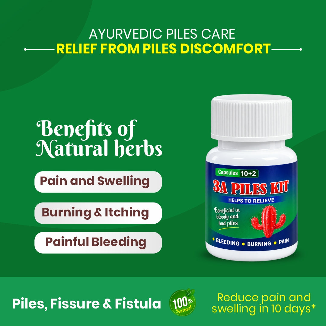 3A Pile Kit Ayurvedic Capsules for Piles Fissure Fistula (3A_Piles_Kit)