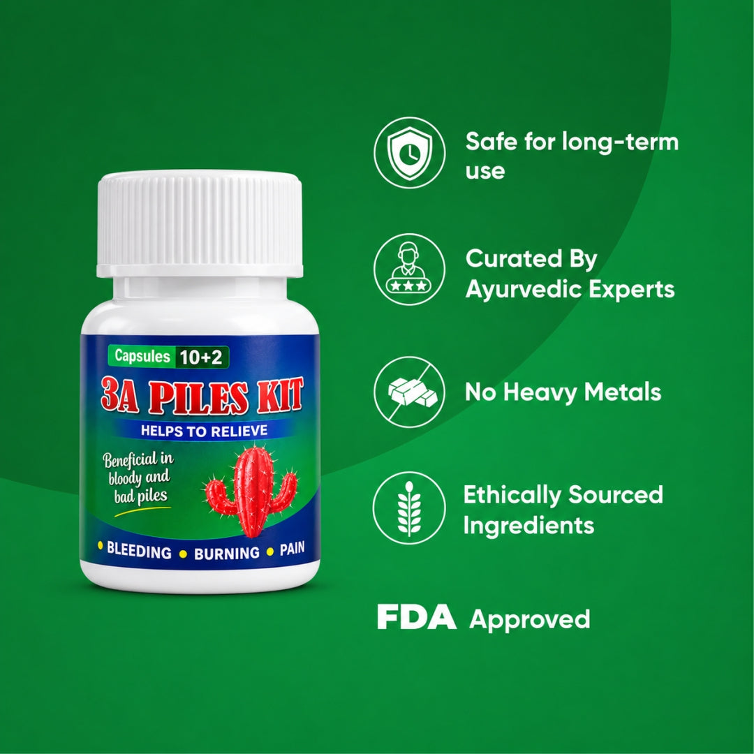 3A Pile Kit Ayurvedic Capsules for Piles Fissure Fistula (3A_Piles_Kit)