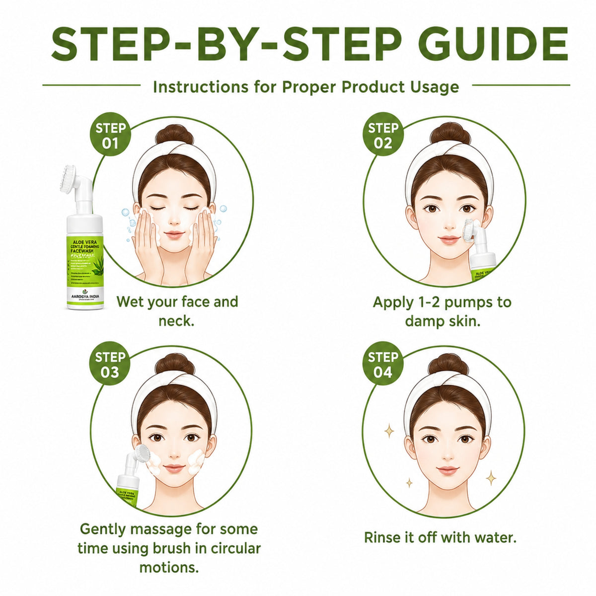 Rice Water Shampoo | Aloe Vera Foaming Face Wash | Hair Nourishing & Shine Serum Gentle Deep Cleansing and Oil Control | Aloe Vera Based Hydrating Foam Cleanser for Fresh and Clean Skin | Suitable for Daily Use for Men and Women