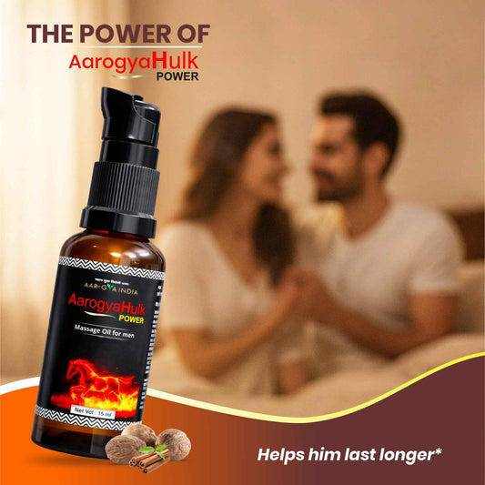 AarogyaHulk Ayurvedic Vitality Massage Oil for Men | Herbal Body Massage Oil for Strength & Stamina Support | 100% Ayurvedic Ingredients | 15 ml