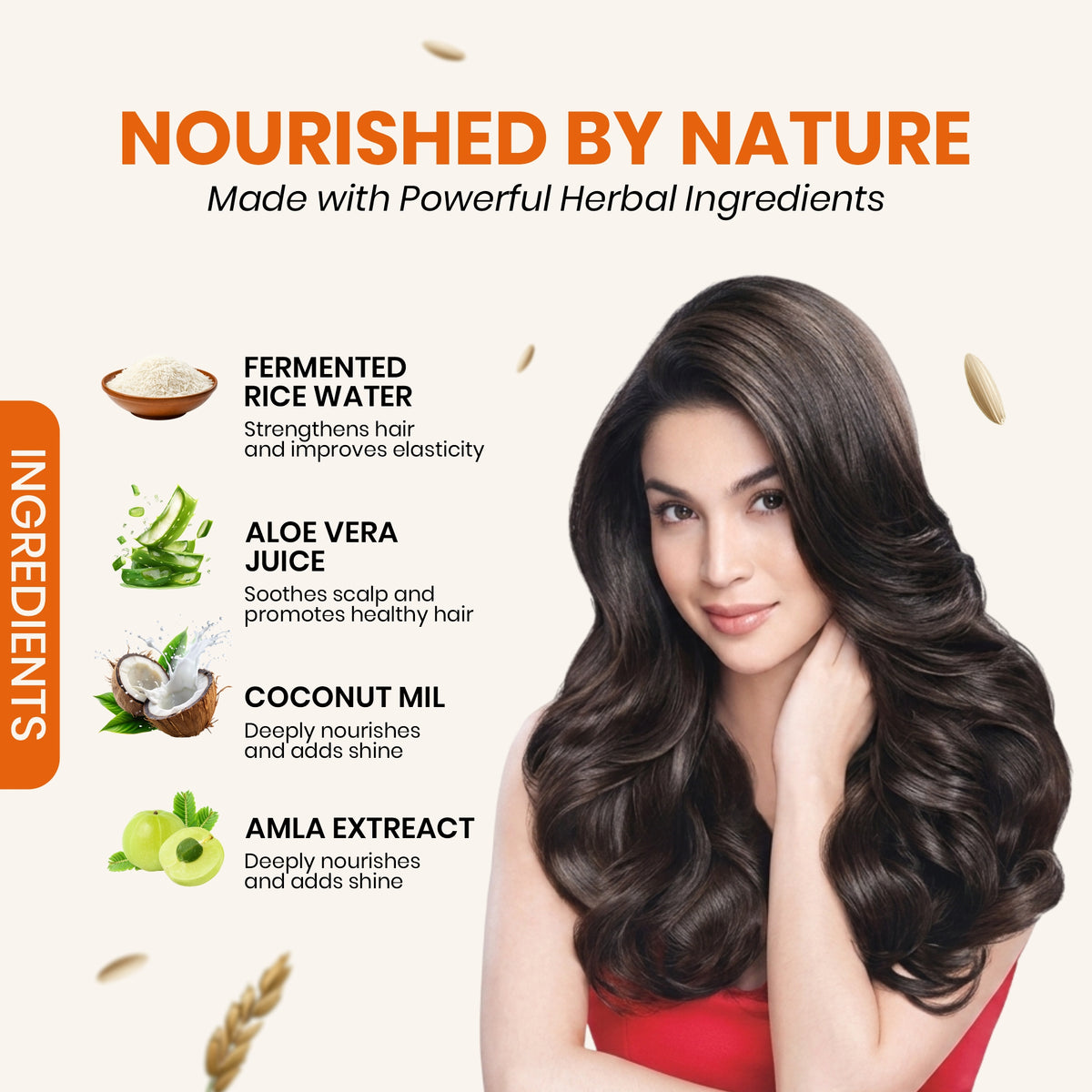 Herbal Rice Water Nourishing Shampoo | Rice Water and Herbal Extracts Nourishes and Conditions Hair for Soft Smooth and Healthy Looking Hair | Suitable for All Hair Types pack of 2