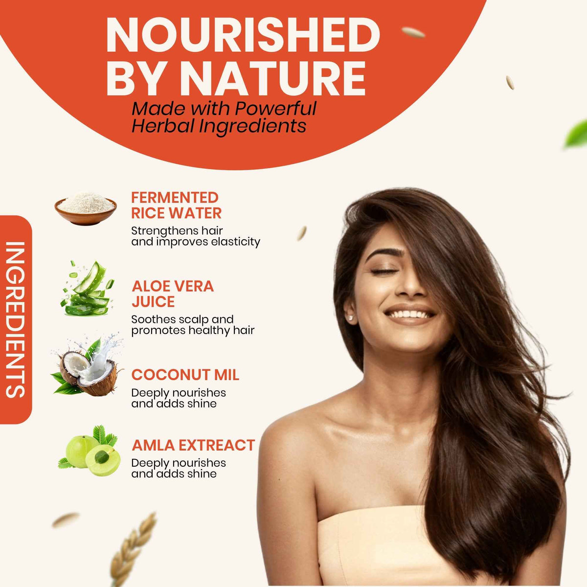 Herbal Rice Water Nourishing Shampoo | Rice Water and Herbal Extracts Nourishes and Conditions Hair for Soft Smooth and Healthy Looking Hair | Suitable for All Hair Types pack of 2
